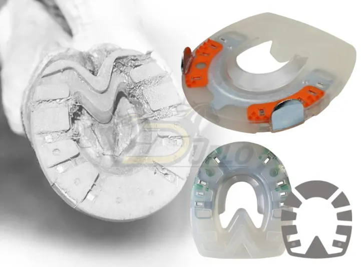 Suela de dibujo profundo - Herradura con pestañas laterales y perfil