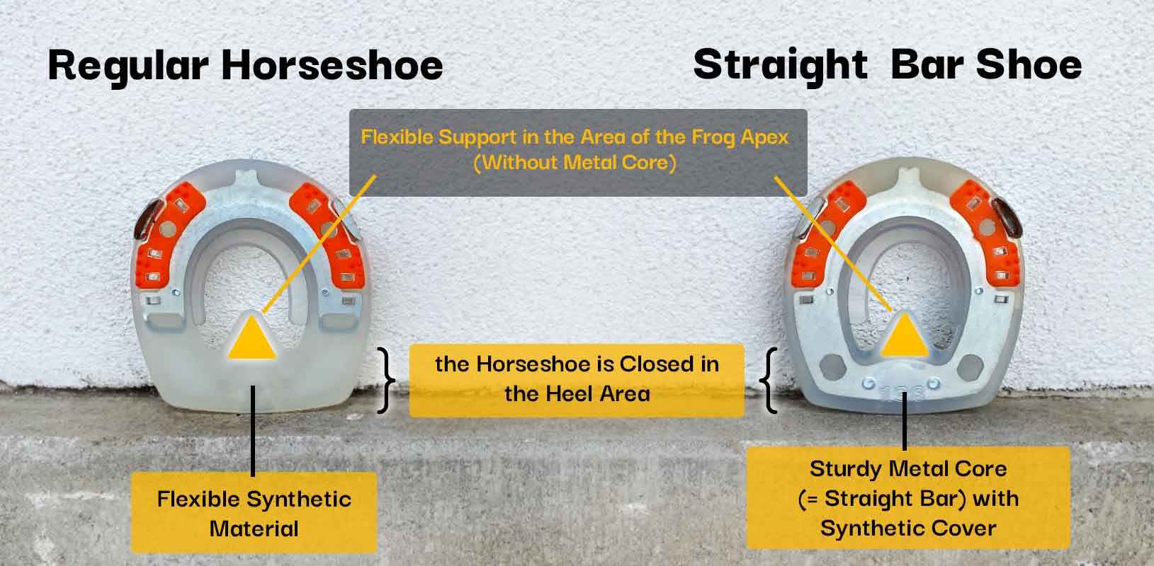 Comparison of Flexible Synthetic Bar and More Sturdy Straight Bar Shoe
