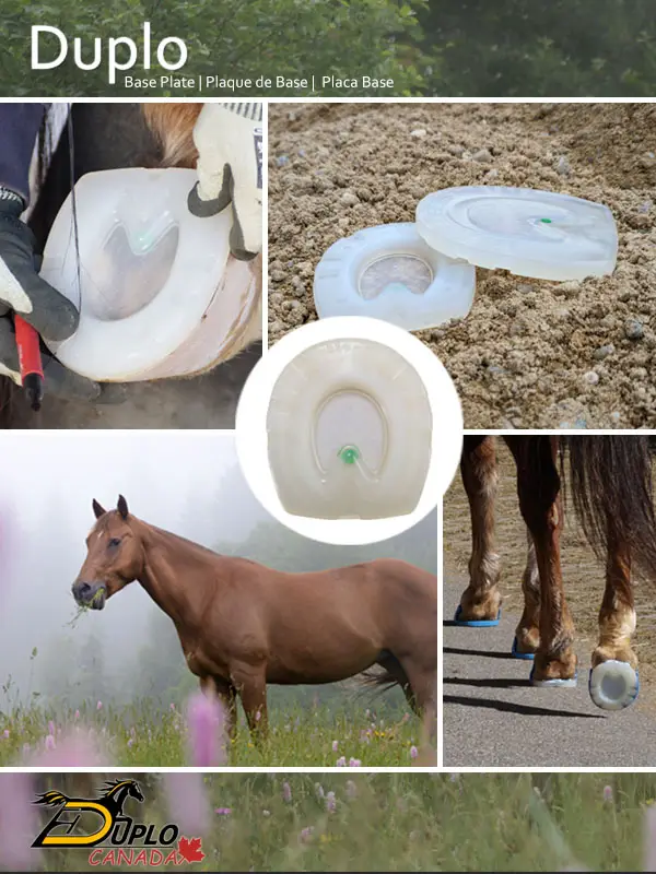 Base Plate – herraduras compuestas de plástico puro, estilo sin herradura, sin ranuras para clavos y con superficie de suela cerrada.