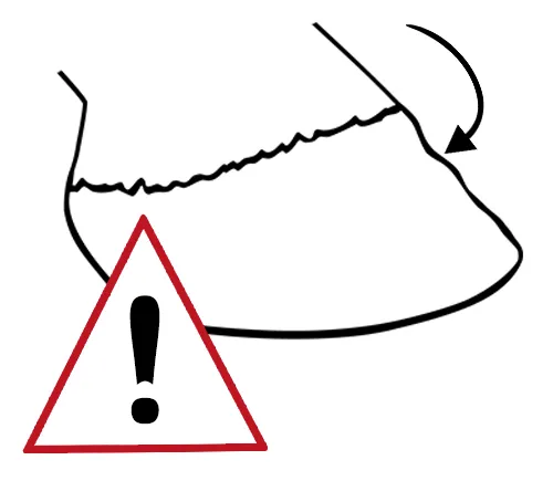 Warning for highly uneven hoof walls