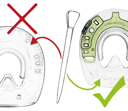 A Duplo shoe without metal core may only be used without nails.