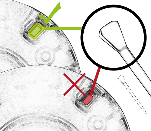 The head of the nail must be slightly larger than the nail hole in the steel shoe to prevent it from slipping through.