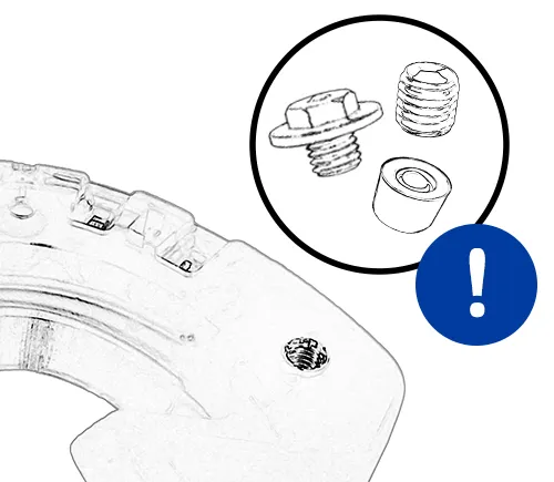Recommendation: Always fill the stud hole in the horseshoe – with a stud, a plug, or a hex socket set screw. 
