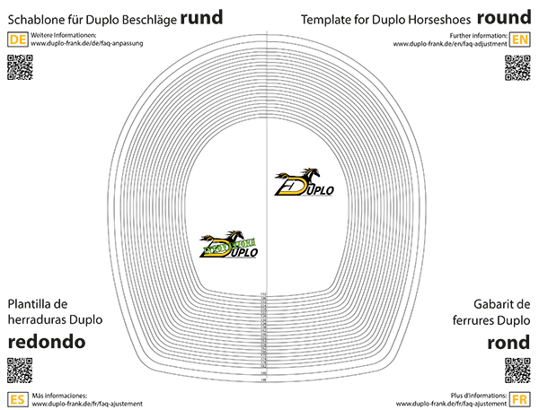 Template for Composite Horseshoes