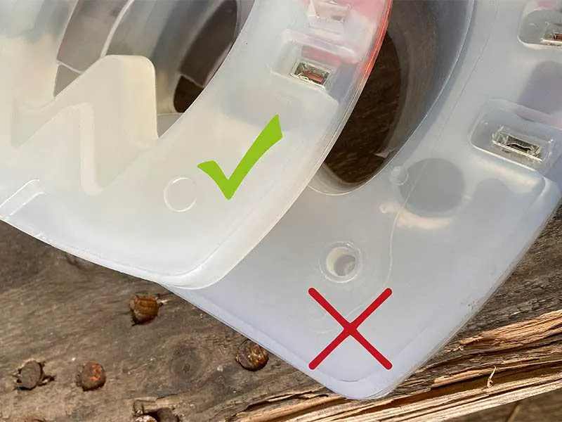 various composite horseshoes to explain the correct position of quick studs for additional grip